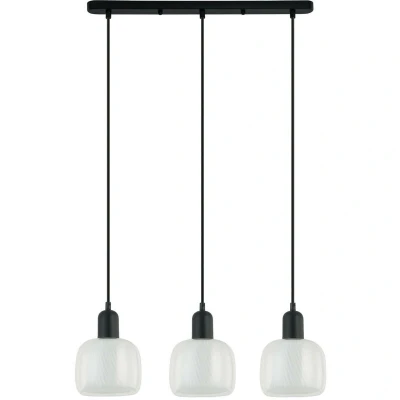 Image of Italux Lighting Lamezia Modern 3 Light Bar Pendant Ceiling Light, E27 ITLPND 67594 BK+CL