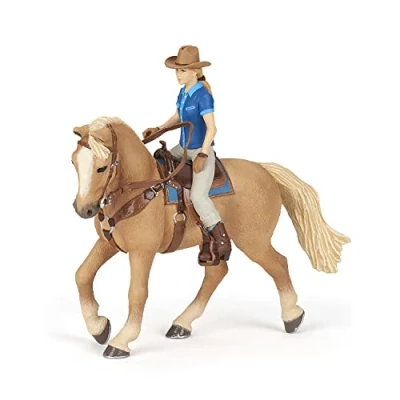 Image of Papo 51566 Wild west Cowgirl HORSES, FOALS AND PONIES Figurine, Multicolour, Large