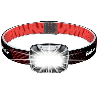 Image of Blukar Head Torch Rechargeable, 2000L Super Bright LED Headlamp Headlight with Sensor Control, 6 Light Modes, IPX5 Waterproof, 30 Hrs Runtime for Power Cuts, Emergency, Running, Hiking etc.