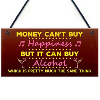 Image of RED OCEAN Funny Neon Effect Bar Sign Hanging Pub Garden Plaque Alcohol Beer Gin Gift