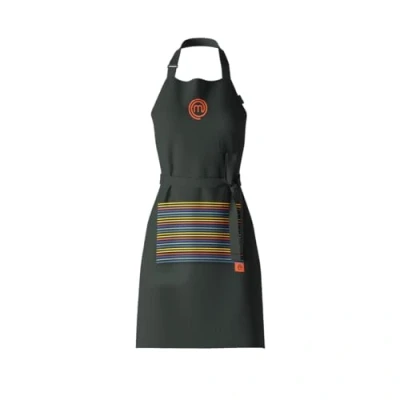 Image of MasterChef Chef Apron for Men &amp; Women, Cotton Cooking with Pocket, Embroidered Detailing Official Show Logo, Premium Quality Kitchen Garment, Adjustable Strap, One Size Fits All, Vivid