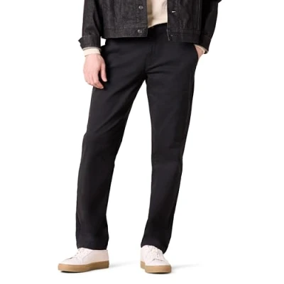 Image of Amazon Essentials Men&#039;s Straight Fit Casual Stretch Chino Trouser, Black, 33W / 28L