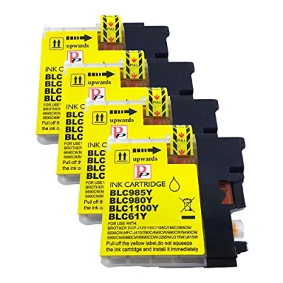 Image of 4 Yellow Compatible Ink Cartridge Replace LC985Y for Brother MFC J220 J265W J410 J415W J615W DCP J125 J315W J515W