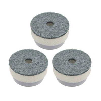 Image of MasterClass Spare Cleaning Sponges / Washing Up for Soap Dispensing Dish Brush (MCSOAPDBRUSH) (Pack of 3),White Grey,6 x 4 cm