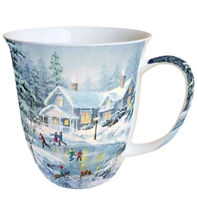 Image of Ambiente Christmas Mug Evening Skating 0.4L Fine Bone China