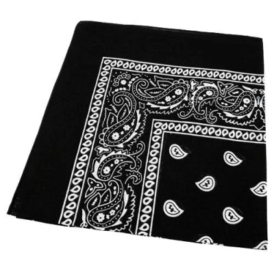 Image of Macahel Cotton Paisley Design Kerchief/Bandana (Black)