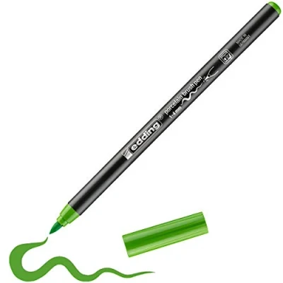 Image of edding 4200 porcelain brush pen light green 1 nib 4 mm felt for painting and decorating ceramics, dishwasher safe, lightfast ink, quick drying
