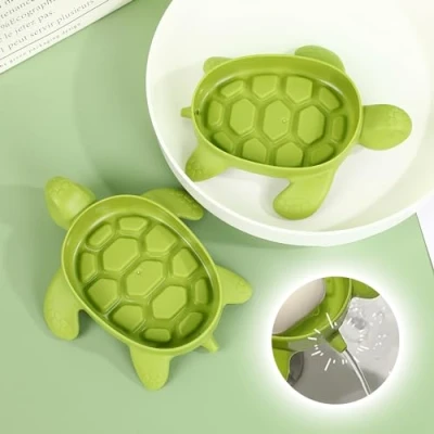 Image of Turtle Soap Dish for Shower Self draining Bar Holder Bathroom, Saver Tray Stand, Showers, Kitchen Sinks, Countertop, and Bathtub (Green)