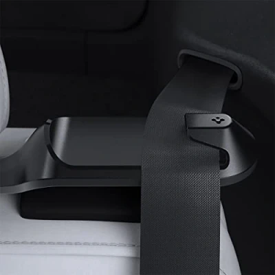 Image of Spigen Tesla Model Y Backseat Seatbelt Holder Designed for Accessories 2 Pack, Black Edition