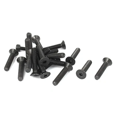Image of Sourcingmap M5 x 25mm Metric Hex Socket Countersunk Head Screw Bolts Black 20PCS