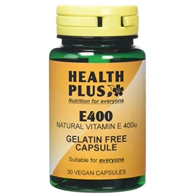Image of Health Plus E400 Vitamin E Supplement 30 Gelatin Free Capsules