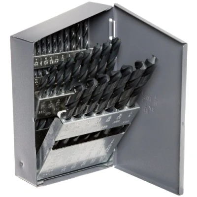 Image of Chicago Latrobe 57714 150 Series High Speed Steel Jobber Length Drill Bit Set with Metal Case, Black Oxide Finish, 118 Degree Conventional Point, Inch, 29 piece, 1/16&quot; 1/2&quot; in 1/64&quot; increments