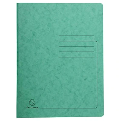 Image of Exacompta Ref 240223E Heavyweight Mottled Pressboard Spring Folder Suitable for A4 Documents, 355gsm Pressboard, Holds Approx. 300 Sheets Green
