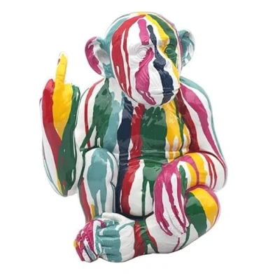 Image of Lesser &amp; Pavey Drip Art Monkey Figurine For Home Office Decor Ornaments Gift Women Men Beautiful Indoor Outdoor Living Room