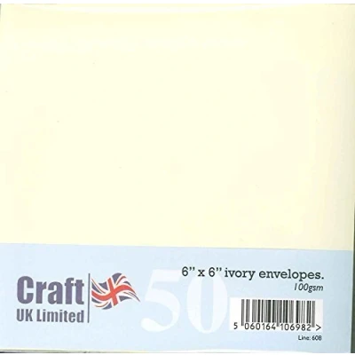 Image of Card Craft 50 6 x Plain Ivory Envelopes