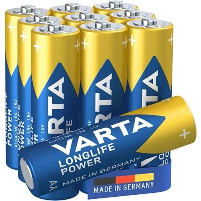 Image of VARTA Longlife Power AA Mignon LR06 Alkaline battery (10 pack) Made in Germany ideal for toys, torches, controllers and other powered devices