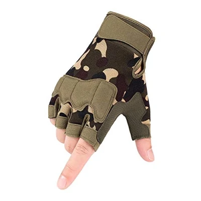 Image of Half Finger Gloves Men Women Non Slip Fingerless for Outdoor Sports Cycling Motorcycle Hiking Climbing Camping Hunting Running,jungle camouflage,L