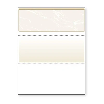Image of DocuGard Gold Marble Top Check, 8.5 x 11 Inches, 24 lb, 500 Sheets, 1 Check Per Sheet (04505)