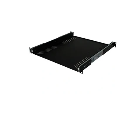 Image of Penn Elcom 1U Black 560mm Deep Sliding Rack Tray with Universal Fixing