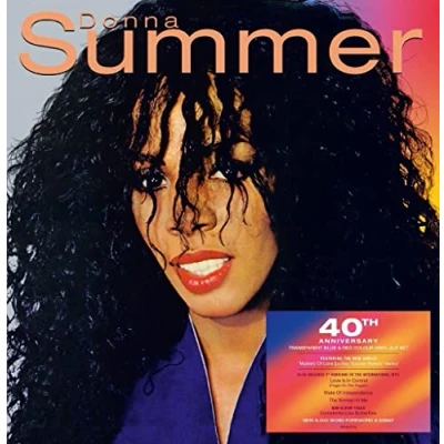 Image of Donna Summer 40th Anniversary Blue &amp; Red vinyl 2022 UK 2 LP set DBTMLP210