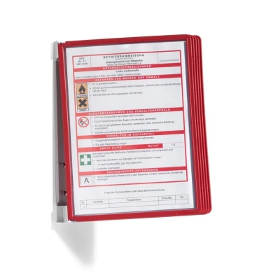 Image of Durable Vario Wall 5/5551 03 Mounted Display Pockets Red Pack of 5