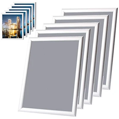 Image of Snap Picture Frames, 5 Pieces Clip Photo Display Holders Aluminium Waterproof PVC Cover Notice Sign Board on Wall for Home Office Use (A3)