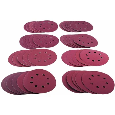 Image of Amtech 40 Piece Mixed Grit Circular Sanding Sheet Set (125mm)