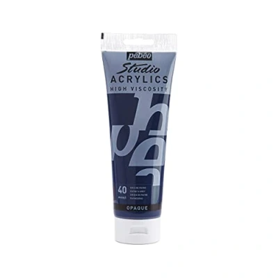 Image of Pébéo 169 040 Studio Acrylics Fine Acrylic Paint Grey Payne&#039;s Grey, 250 ml