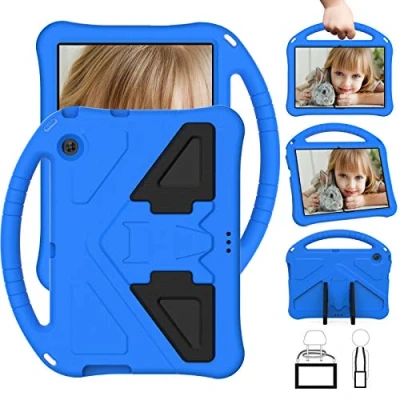 Image of Tablet Case For Huawei MediaPad T3 10 9.6&quot; Kids Friendly Lightweight Shockproof Cover with Handle Stand Blue
