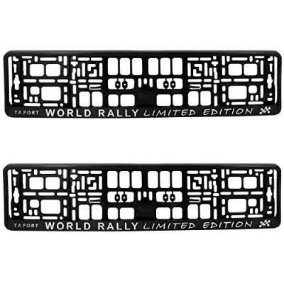 Image of PAIR (2PCS) TAPORT WORLD RALLY Car Registration License Number Plate Surround Holder Frame