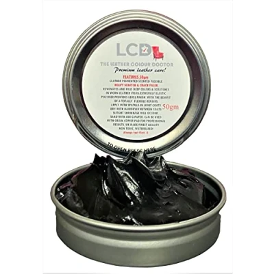 Image of Carbusonic Leather Filler Repair Compound Fill Holes Cracks Scratches Scuffs on Furniture Car Seats Shoes and Bags (Maroon, 50gm)