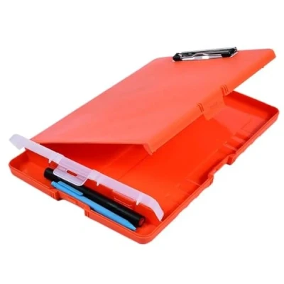 Image of Clipboard Holder Pad Office Supplies Test Paper File Organizer Document Folders Box Case Storage Writing for Office, Job Site(Orange)