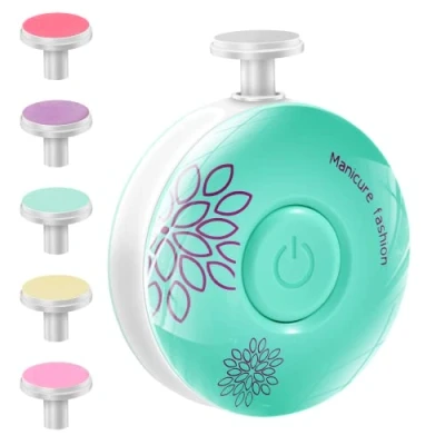 Image of Brencco Electric Nail File for Baby with Six Interchangeable Grinding Heads, Low Noise Newborn Trimmer