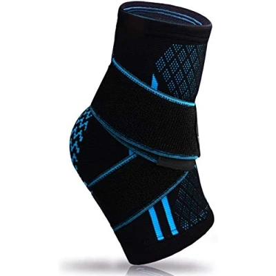 Image of Ankle Support Adjustable Brace Elastic and Breathable Nylon Wrap with Arch to Ease Swelling Achilles Tendon Joint Pain Foot Sprains Fatigue/Black