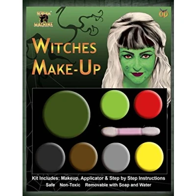 Image of Halloween Scary Multi Pallet Make Up Kit Face Paint Fancy Dress Accessory (Witches)