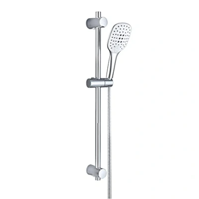 Image of JOHO Stainless Steel Shower Rail 70 cm Chrome Head with Hose and Holder, Set Holder Hand 3 Jet (HB1210CP)