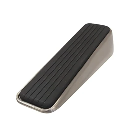 Image of Select Hardware 03314 Decorative Rubber Satin Nickel Stop, Wedge, Anti Slip Door Holder