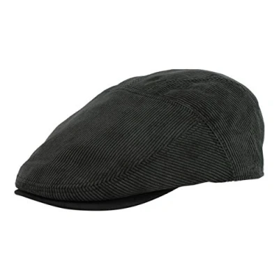 Image of Gamble &amp; Gunn Dark Grey Corduroy Flat Cap (59cm)