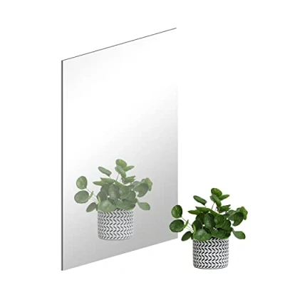Image of DRERIO 40x30cm Self Adhesive Acrylic Mirror 1 Pcs HD Non Glass Sticky Large Plastic Frameless 3mm Thickened Tiles Unbreakable Rectangular Wall for Home,Decor