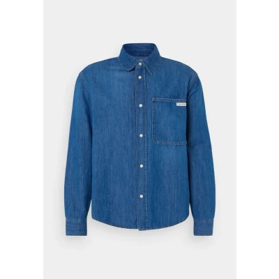 Image of Calvin Klein Jeans Regular Linear Shirt Shirt, Men&#039;s, Size: Medium, Denim medium