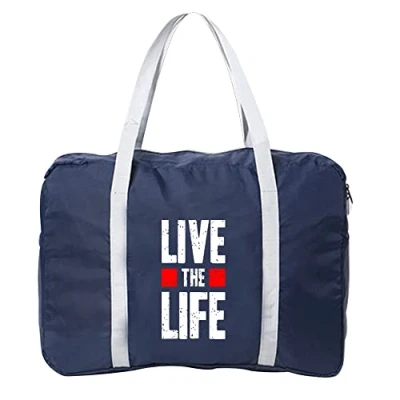 Image of Cabin Bag 45x36x20 for Easyjet Airlines Underseat Travel Holdall Carry on Hand Luggage Weekend Packable Duffel Bag,Sports Fitness (Live The Life)