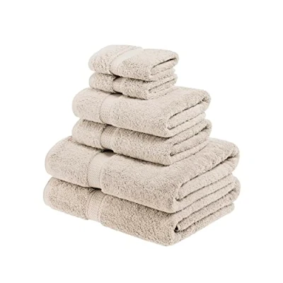 Image of Superior 900 Madison TS Hand Towel Set, Cotton, Stone, 6 Piece
