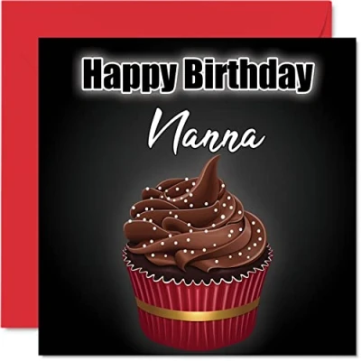Image of Stylish Birthday Cards for Nanna Cupcake Fun Happy Card Nan from Grandson Granddaughter, Gifts, 145mm x Bday Greeting Gift Nana