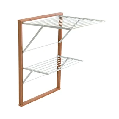 Image of Arredamenti Italia Wall Mounted Clothes Rack, Wood, Cherry, APERTO:P63 x L69 H80 cm. CHI.: P3 H95 cm