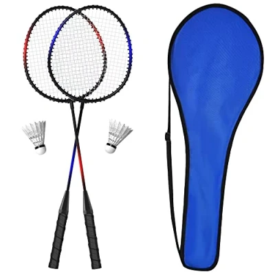 Image of Badminton Rackets Set of 2/4 for Adults Kids Family Garden Sports,Beach Camp Games,Including Racquets,Shuttlecocks &amp; Carry Bag