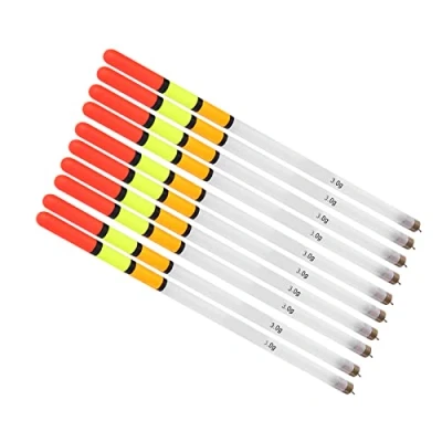 Image of Fishing Bobber Kit, 10 pcs Durable Plastic Floats &amp; Assortment Stick Tube Multi Purpose fish Feed Baits for Sea Fishing, Rock Ice Stream Fishing(3.0 white) float