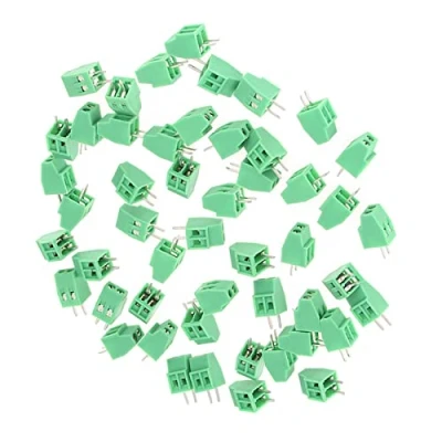 Image of Oumefar 2 Pin Universal Screw Terminal Block Connector PCB Board Kit 50Pcs 2.54mm Pitch Green 50 Set Mount