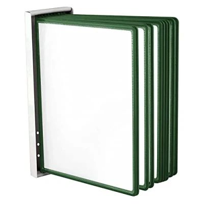 Image of LEVIATAN Wall Display Board System Lectern Document Organiser Consultation and Presentation Documents Plastic Case for Papers Includes 10 Panels Size: A4 Colour: Green