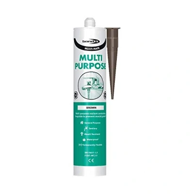 Image of BOND IT Multimate Silicone sealant Brown high Modulus General Purpose Kitchen barhroom