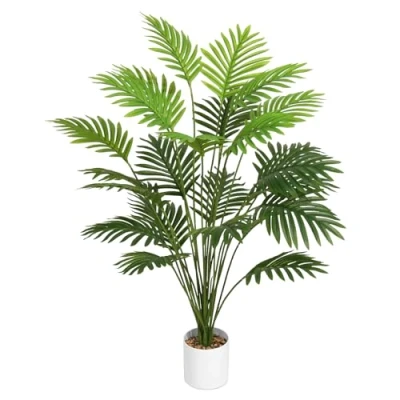 Image of Tuocal 28&quot; Artificial Plant Large Areca Palm Tree Fake in Pot Tall Faux for Outdoor Indoor Home Garden Office Decoration